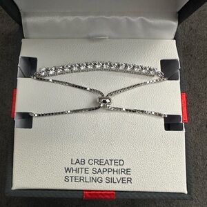 Sterling Silver White Sapphire Bracelet